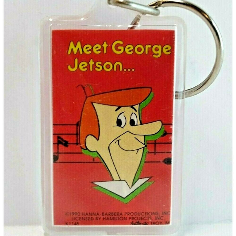 The Jetsons Meet George Jetson Keychain Vintage 1990 Original Licensed Button Up
